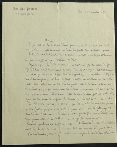 Louis pasteur lettre - pasteur],