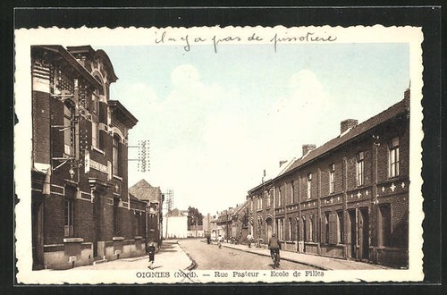 Cpa oignies rue - oignies,, pasteur